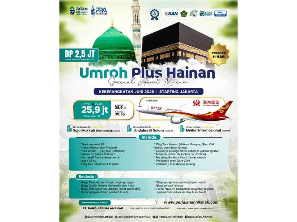 Umroh Plus Hainan (JH) Juni 2026