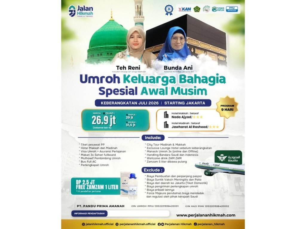 UMROH KELUARGA BAHAGIA SPESIAL AWAL MUSIM (JH) JULI 2026
