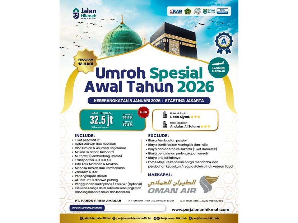 Umroh Spesial Awal Tahun 2026 (JH)