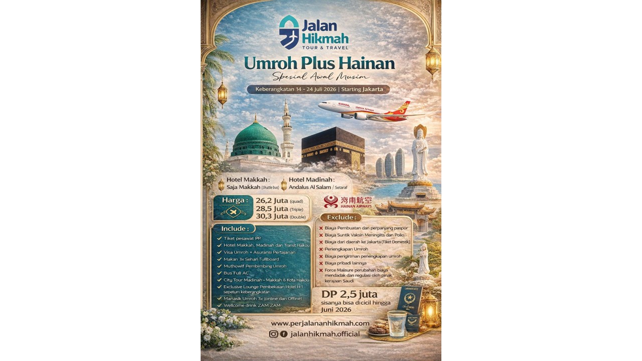 Umroh Plus Hainan (JH) Juli 2026