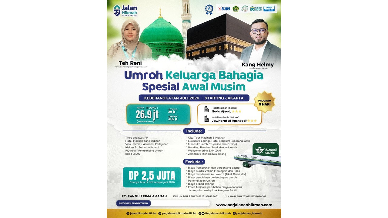 Umroh Keluarga Bahagia Spesial Awal Musim (JH) Juli 2026