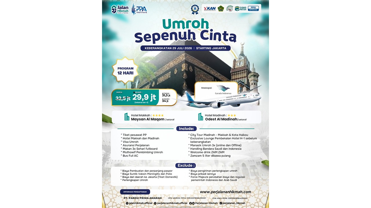 Umroh Sepenuh Cinta (JH) Juli 2026