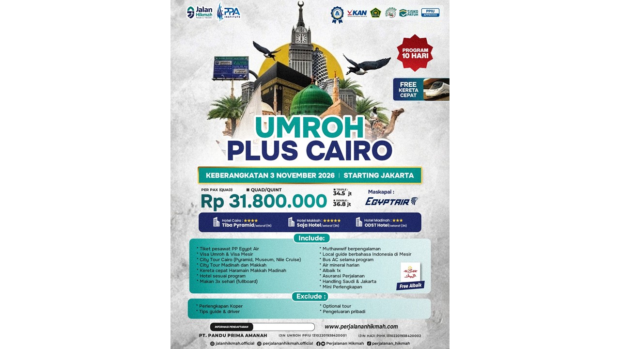 Umroh plus Cairo (JH) November 2026