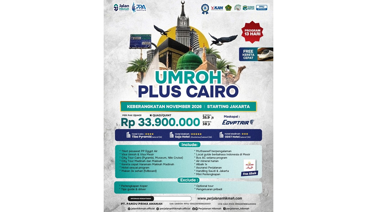 Umroh plus Cairo (JH) November 2026