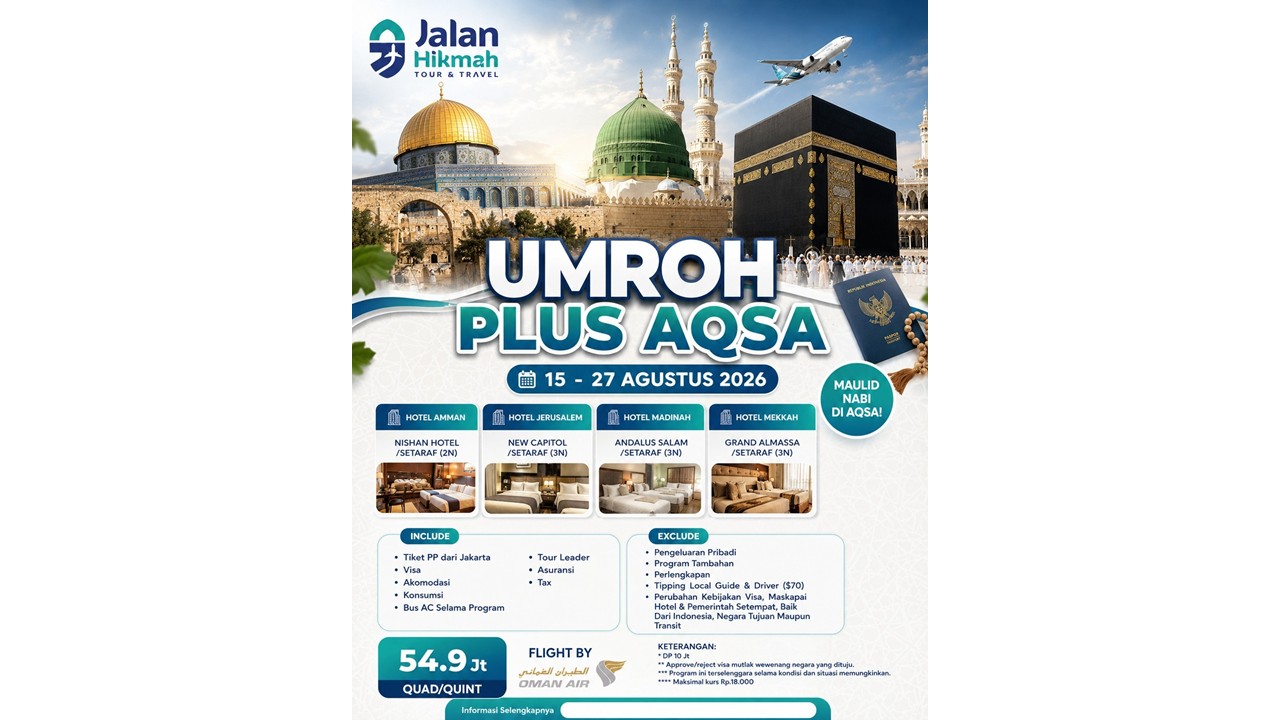Umroh plus Aqsa (JH) Agustus 2026