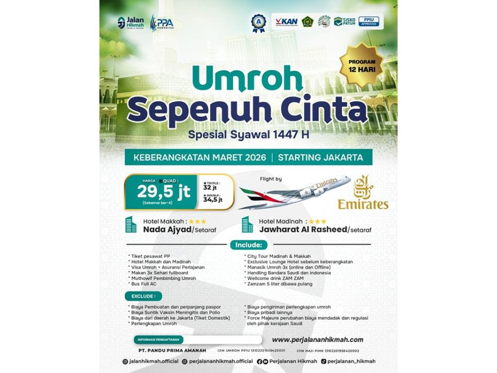 Umroh Sepenuh Cinta (JH) Maret 2026